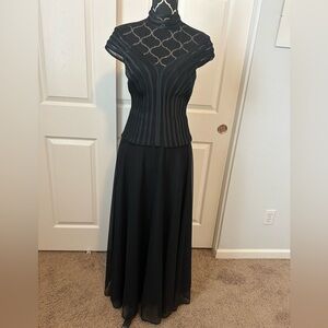 JS Collections Black Sheer Formal Top 10P skirt size 8P